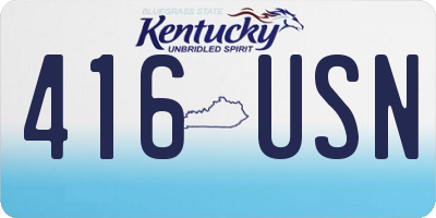 KY license plate 416USN