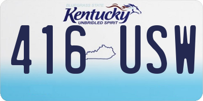 KY license plate 416USW