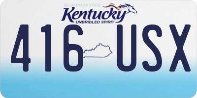 KY license plate 416USX