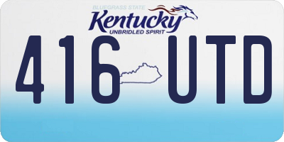 KY license plate 416UTD