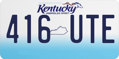 KY license plate 416UTE