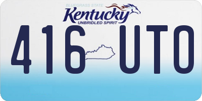 KY license plate 416UTO