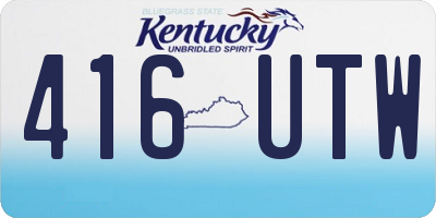 KY license plate 416UTW