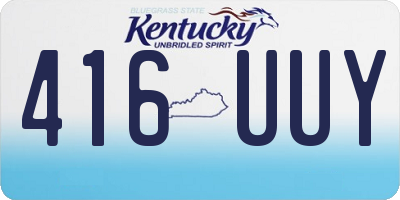 KY license plate 416UUY
