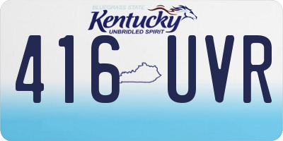KY license plate 416UVR