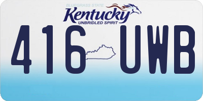 KY license plate 416UWB