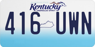 KY license plate 416UWN