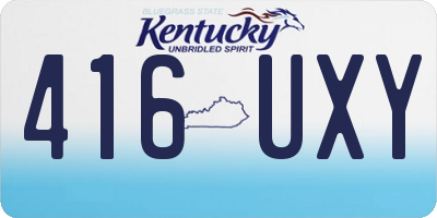 KY license plate 416UXY
