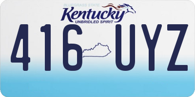KY license plate 416UYZ