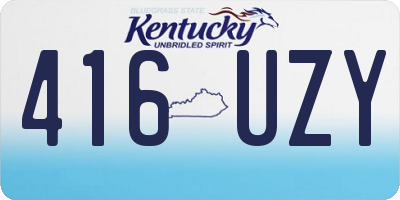 KY license plate 416UZY