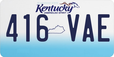 KY license plate 416VAE