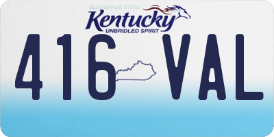 KY license plate 416VAL