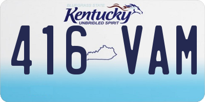 KY license plate 416VAM