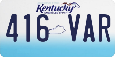 KY license plate 416VAR