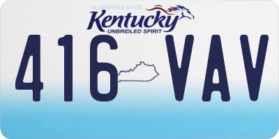 KY license plate 416VAV