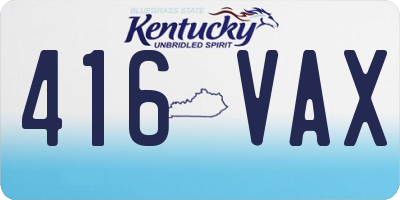 KY license plate 416VAX