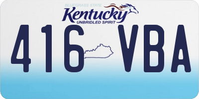 KY license plate 416VBA