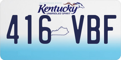 KY license plate 416VBF