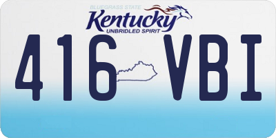 KY license plate 416VBI