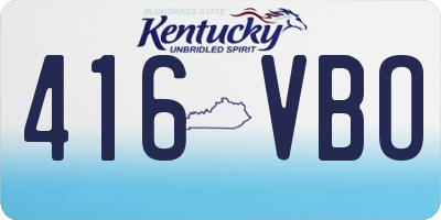 KY license plate 416VBO