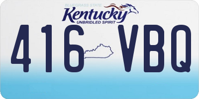 KY license plate 416VBQ