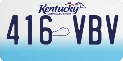 KY license plate 416VBV