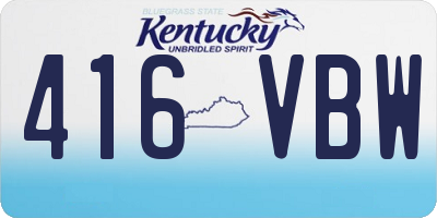 KY license plate 416VBW