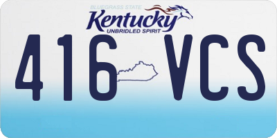 KY license plate 416VCS