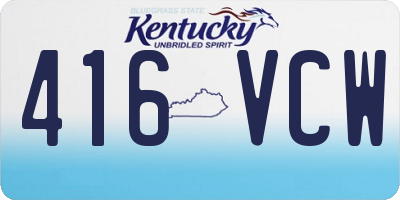 KY license plate 416VCW