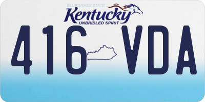 KY license plate 416VDA