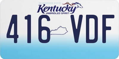 KY license plate 416VDF