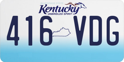 KY license plate 416VDG