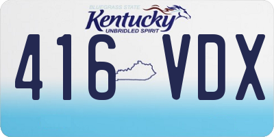 KY license plate 416VDX