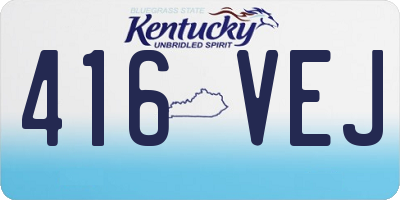 KY license plate 416VEJ