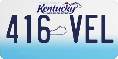 KY license plate 416VEL