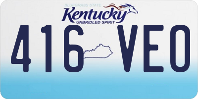 KY license plate 416VEO
