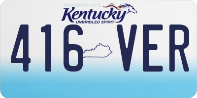 KY license plate 416VER