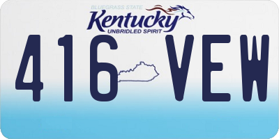 KY license plate 416VEW