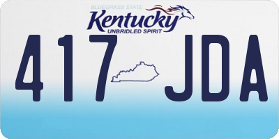 KY license plate 417JDA