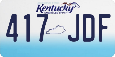 KY license plate 417JDF