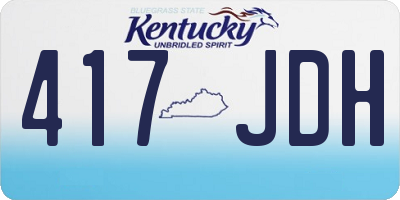 KY license plate 417JDH