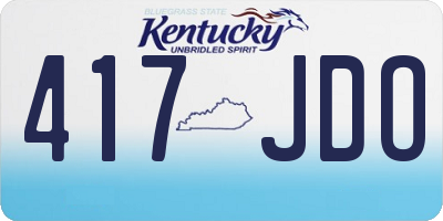 KY license plate 417JDO