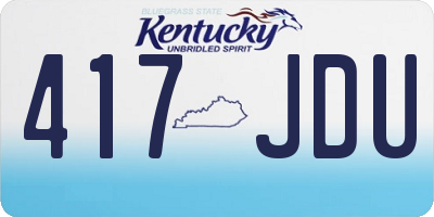 KY license plate 417JDU