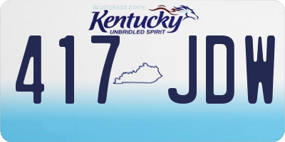 KY license plate 417JDW