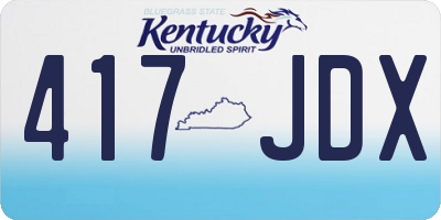 KY license plate 417JDX