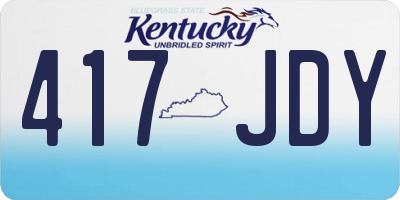 KY license plate 417JDY