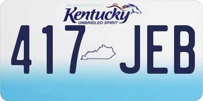 KY license plate 417JEB