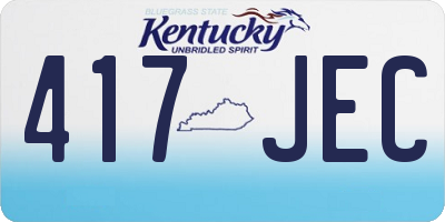 KY license plate 417JEC