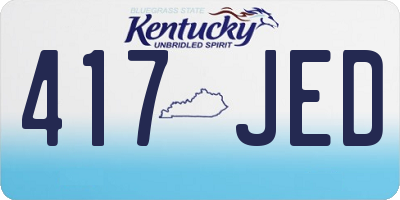 KY license plate 417JED