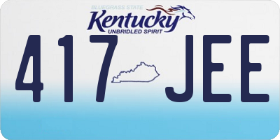 KY license plate 417JEE